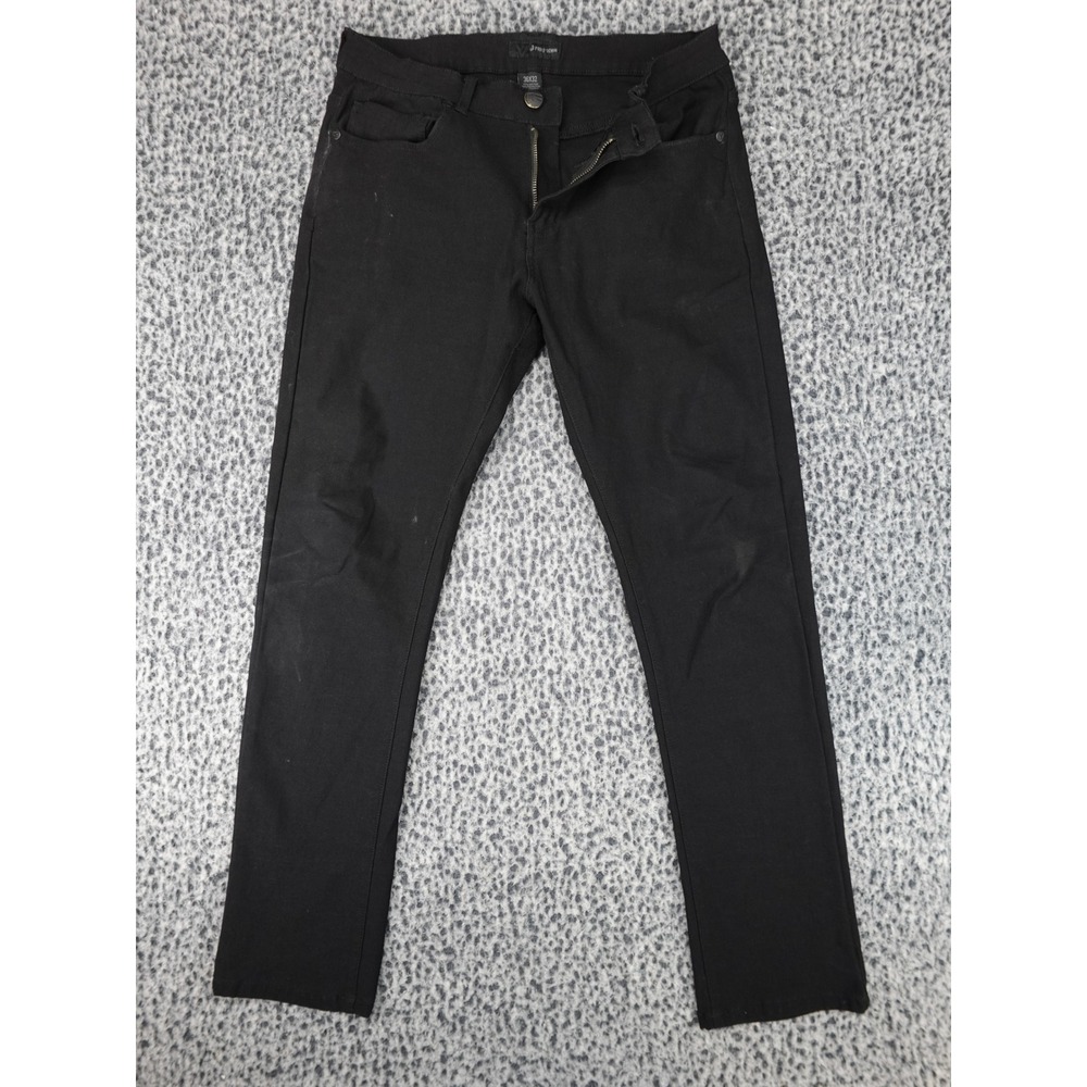 Fried Denim Jeans Mens 36x32 Black Good Slim Straight Stretch Streetwear